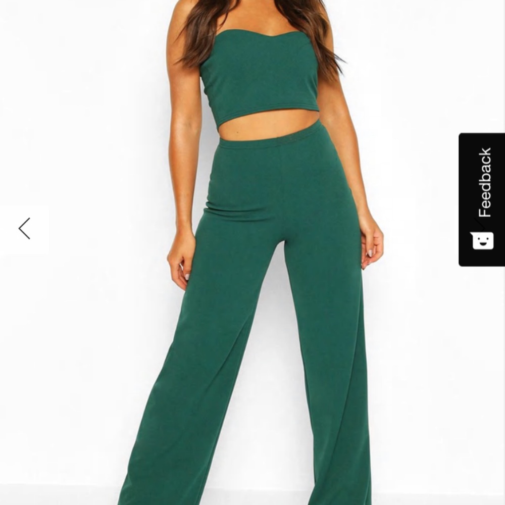 ST PATRICKS DAY! Boohoo bandeau and pant set size 6